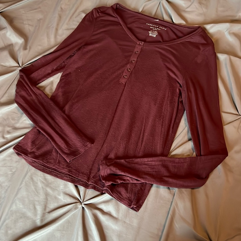 Maroon long sleeve shirt size XS